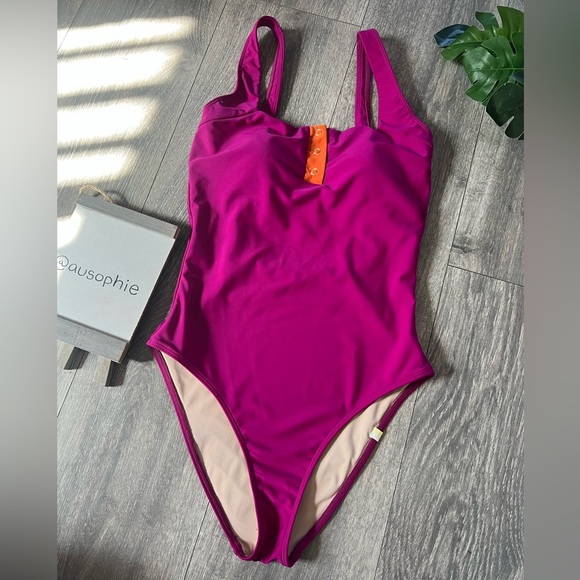 Summersalt The Sailor One Piece Pink w Orange Accent Swimsuit. Size 4 NWOT! - Picture 1 of 11
